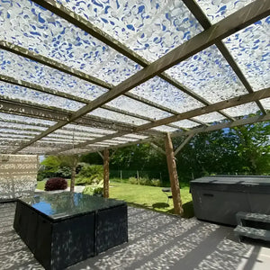 White Camo Netting | 420D Reinforced Camo Shade Netting