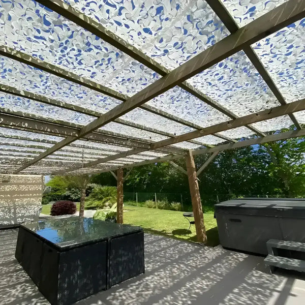 White Camo Netting | 420D Reinforced Camo Shade Netting