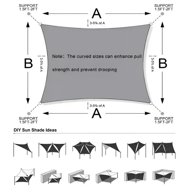 Toldo Vela Rectangular Verde Lima