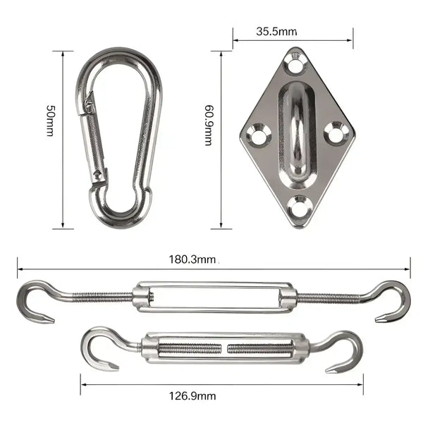Kit De Fijacion Para Toldo Vela Anclaje